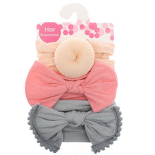 Load image into Gallery viewer, New 3pcs/lot Fashion Baby Nylon Bow Headband Newborn Bowknot Round Ball Headwrap Flower Turban Girls Kids Hair Bands Gift Sets