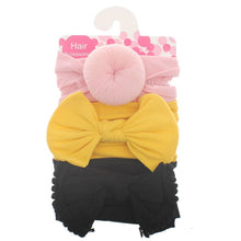 Load image into Gallery viewer, New 3pcs/lot Fashion Baby Nylon Bow Headband Newborn Bowknot Round Ball Headwrap Flower Turban Girls Kids Hair Bands Gift Sets