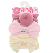 Load image into Gallery viewer, New 3pcs/lot Fashion Baby Nylon Bow Headband Newborn Bowknot Round Ball Headwrap Flower Turban Girls Kids Hair Bands Gift Sets