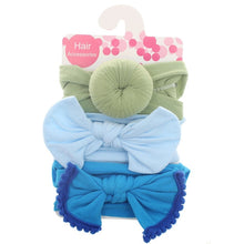 Load image into Gallery viewer, New 3pcs/lot Fashion Baby Nylon Bow Headband Newborn Bowknot Round Ball Headwrap Flower Turban Girls Kids Hair Bands Gift Sets