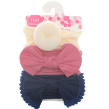 Load image into Gallery viewer, New 3pcs/lot Fashion Baby Nylon Bow Headband Newborn Bowknot Round Ball Headwrap Flower Turban Girls Kids Hair Bands Gift Sets