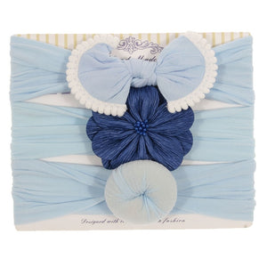 New 3pcs/lot Fashion Baby Nylon Bow Headband Newborn Bowknot Round Ball Headwrap Flower Turban Girls Kids Hair Bands Gift Sets