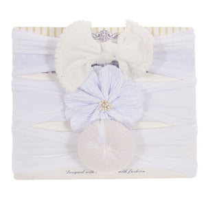 New 3pcs/lot Fashion Baby Nylon Bow Headband Newborn Bowknot Round Ball Headwrap Flower Turban Girls Kids Hair Bands Gift Sets