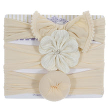 Load image into Gallery viewer, New 3pcs/lot Fashion Baby Nylon Bow Headband Newborn Bowknot Round Ball Headwrap Flower Turban Girls Kids Hair Bands Gift Sets