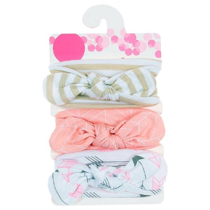 New 3pcs/lot Fashion Baby Nylon Bow Headband Newborn Bowknot Round Ball Headwrap Flower Turban Girls Kids Hair Bands Gift Sets