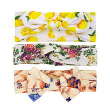 Load image into Gallery viewer, New 3pcs/lot Fashion Baby Nylon Bow Headband Newborn Bowknot Round Ball Headwrap Flower Turban Girls Kids Hair Bands Gift Sets