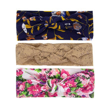 Load image into Gallery viewer, New 3pcs/lot Fashion Baby Nylon Bow Headband Newborn Bowknot Round Ball Headwrap Flower Turban Girls Kids Hair Bands Gift Sets