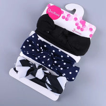 Load image into Gallery viewer, New 3pcs/lot Fashion Baby Nylon Bow Headband Newborn Bowknot Round Ball Headwrap Flower Turban Girls Kids Hair Bands Gift Sets