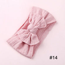 Load image into Gallery viewer, 1PCS New Braid Nylon Bow Headbands,Cable Knit Solid Wide Nylon Headbands Turban, Baby Girls Head Wrap Hair Accessories 27 colors