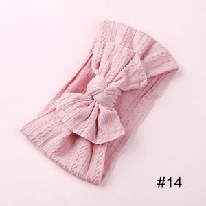 1PCS New Braid Nylon Bow Headbands,Cable Knit Solid Wide Nylon Headbands Turban, Baby Girls Head Wrap Hair Accessories 27 colors