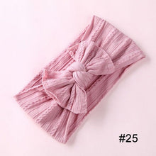 Load image into Gallery viewer, 1PCS New Braid Nylon Bow Headbands,Cable Knit Solid Wide Nylon Headbands Turban, Baby Girls Head Wrap Hair Accessories 27 colors