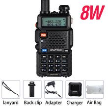 Load image into Gallery viewer, Powerful Baofeng UV-5R 8W Walkie Talkie VHF UHF Transceiver UV 5R Amateur Ham CB Radio Station 8Watts 10km Hunting Transmitter