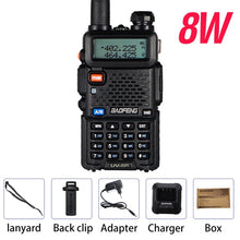 Load image into Gallery viewer, Powerful Baofeng UV-5R 8W Walkie Talkie VHF UHF Transceiver UV 5R Amateur Ham CB Radio Station 8Watts 10km Hunting Transmitter