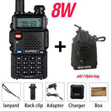 Load image into Gallery viewer, Powerful Baofeng UV-5R 8W Walkie Talkie VHF UHF Transceiver UV 5R Amateur Ham CB Radio Station 8Watts 10km Hunting Transmitter