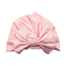 Load image into Gallery viewer, Baby Headband Hat Bowknot Print Cotton Stretchy Turban Headband Infant Head Wrap Beanie Hat Girls Headwear Baby Hair Accessories