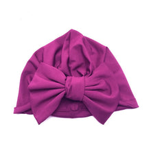 Load image into Gallery viewer, Baby Headband Hat Bowknot Print Cotton Stretchy Turban Headband Infant Head Wrap Beanie Hat Girls Headwear Baby Hair Accessories