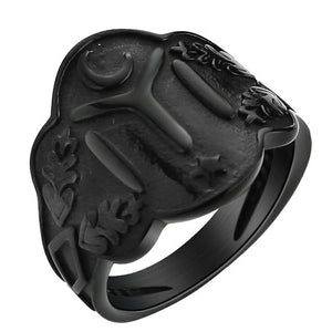 Silver Kayi Obasi Flag Ottoman Empire Stainless Steel Mens Ring Ottomans Seal Kayi Ertugrul Men Ring Jewelry Anillo Hombr