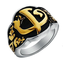Load image into Gallery viewer, Silver Kayi Obasi Flag Ottoman Empire Stainless Steel Mens Ring Ottomans Seal Kayi Ertugrul Men Ring Jewelry Anillo Hombr