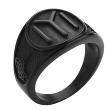 Load image into Gallery viewer, Silver Kayi Obasi Flag Ottoman Empire Stainless Steel Mens Ring Ottomans Seal Kayi Ertugrul Men Ring Jewelry Anillo Hombr
