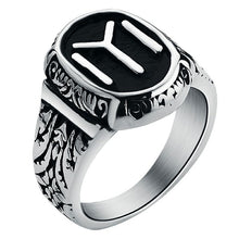 Load image into Gallery viewer, Silver Kayi Obasi Flag Ottoman Empire Stainless Steel Mens Ring Ottomans Seal Kayi Ertugrul Men Ring Jewelry Anillo Hombr