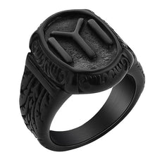 Load image into Gallery viewer, Silver Kayi Obasi Flag Ottoman Empire Stainless Steel Mens Ring Ottomans Seal Kayi Ertugrul Men Ring Jewelry Anillo Hombr