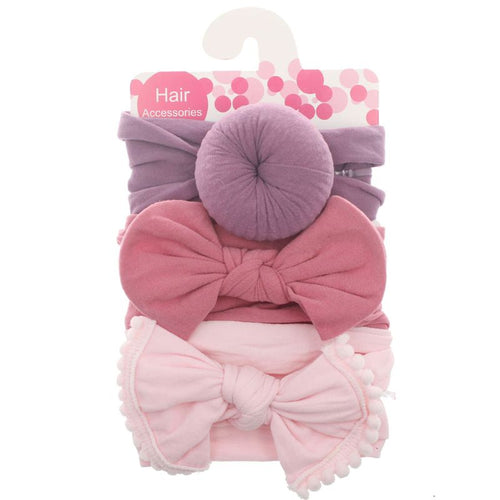3pcs/Set New Solid Nylon baby headband Bow Headbands For Cute Kids Girls Hair Girls Turban Hairband Children Soft Cotton