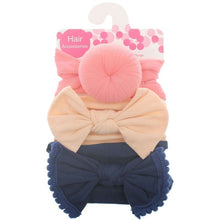 Load image into Gallery viewer, 3pcs/Set New Solid Nylon baby headband Bow Headbands For Cute Kids Girls Hair Girls Turban Hairband Children Soft Cotton