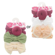 Load image into Gallery viewer, 3pcs/Set New Solid Nylon baby headband Bow Headbands For Cute Kids Girls Hair Girls Turban Hairband Children Soft Cotton