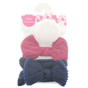 3pcs/Set New Solid Nylon baby headband Bow Headbands For Cute Kids Girls Hair Girls Turban Hairband Children Soft Cotton