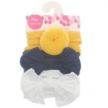 Load image into Gallery viewer, 3pcs/Set New Solid Nylon baby headband Bow Headbands For Cute Kids Girls Hair Girls Turban Hairband Children Soft Cotton