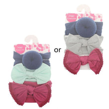 Load image into Gallery viewer, 3pcs/Set New Solid Nylon baby headband Bow Headbands For Cute Kids Girls Hair Girls Turban Hairband Children Soft Cotton