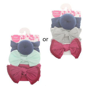 3pcs/Set New Solid Nylon baby headband Bow Headbands For Cute Kids Girls Hair Girls Turban Hairband Children Soft Cotton