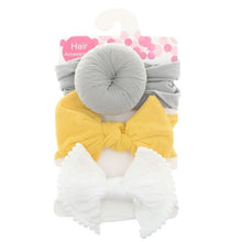 Load image into Gallery viewer, 3pcs/Set New Solid Nylon baby headband Bow Headbands For Cute Kids Girls Hair Girls Turban Hairband Children Soft Cotton
