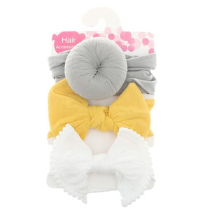 3pcs/Set New Solid Nylon baby headband Bow Headbands For Cute Kids Girls Hair Girls Turban Hairband Children Soft Cotton