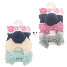 Load image into Gallery viewer, 3pcs/Set New Solid Nylon baby headband Bow Headbands For Cute Kids Girls Hair Girls Turban Hairband Children Soft Cotton