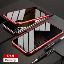 Load image into Gallery viewer, Tongdaytech Magnetic Tempered Glass Privacy Metal Phone Case Coque 360 Magnet Cover For Iphone SE2 XR XS  11 Pro MAX 8 7 6 Plus