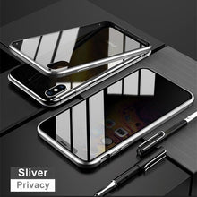 Load image into Gallery viewer, Tongdaytech Magnetic Tempered Glass Privacy Metal Phone Case Coque 360 Magnet Cover For Iphone SE2 XR XS  11 Pro MAX 8 7 6 Plus