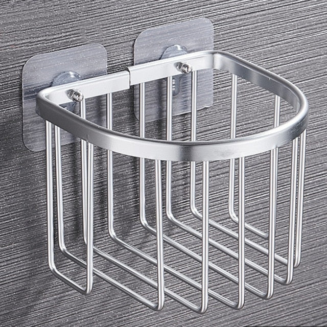 Bathroom Shower Shelf  Holder Stainless Steel Corner Storage Rack Shampoo Soap Cosmetic Shelves Wall Mounted Kitchen Organizer