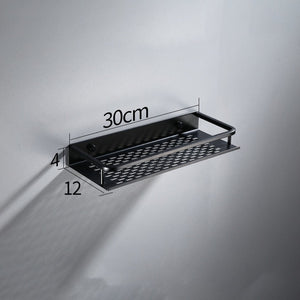Bathroom Shelf Black Aluminum Wall-Mounted Square Shampoo Shelf Cosmetic Shelves Kitchen Nets Shelf Storage Rack Organizer Rack