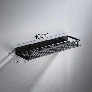 Bathroom Shelf Black Aluminum Wall-Mounted Square Shampoo Shelf Cosmetic Shelves Kitchen Nets Shelf Storage Rack Organizer Rack