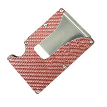 Load image into Gallery viewer, Business Aluminum Wallet Automatic Slide Card Case Carbon Fiber PU Leather Metal ID Credit Card Holder Clip