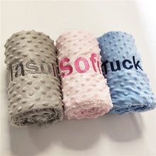 Load image into Gallery viewer, Name Personalised Newborn Baby Blanket Swaddling Baby Bedding Set Swaddle Soft Fleece Toddler Crib Bed Stroller Blanket
