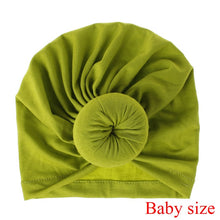 Load image into Gallery viewer, Fashion Mommy and Baby Cotton Round Ball Flower Hat Women Caps Girls Newborn Turban Knot Kids Adult Headwear Hair Accessories
