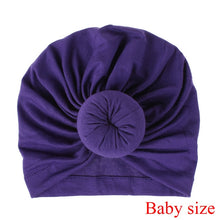 Load image into Gallery viewer, Fashion Mommy and Baby Cotton Round Ball Flower Hat Women Caps Girls Newborn Turban Knot Kids Adult Headwear Hair Accessories