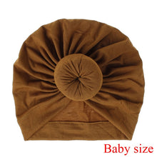 Load image into Gallery viewer, Fashion Mommy and Baby Cotton Round Ball Flower Hat Women Caps Girls Newborn Turban Knot Kids Adult Headwear Hair Accessories