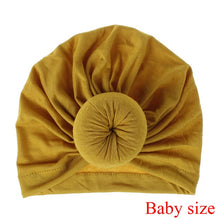 Load image into Gallery viewer, Fashion Mommy and Baby Cotton Round Ball Flower Hat Women Caps Girls Newborn Turban Knot Kids Adult Headwear Hair Accessories