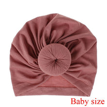 Load image into Gallery viewer, Fashion Mommy and Baby Cotton Round Ball Flower Hat Women Caps Girls Newborn Turban Knot Kids Adult Headwear Hair Accessories