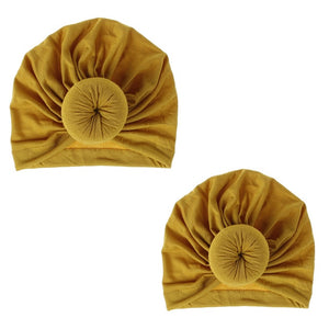 Fashion Mommy and Baby Cotton Round Ball Flower Hat Women Caps Girls Newborn Turban Knot Kids Adult Headwear Hair Accessories