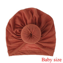 Load image into Gallery viewer, Fashion Mommy and Baby Cotton Round Ball Flower Hat Women Caps Girls Newborn Turban Knot Kids Adult Headwear Hair Accessories