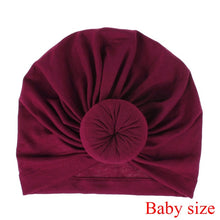 Load image into Gallery viewer, Fashion Mommy and Baby Cotton Round Ball Flower Hat Women Caps Girls Newborn Turban Knot Kids Adult Headwear Hair Accessories